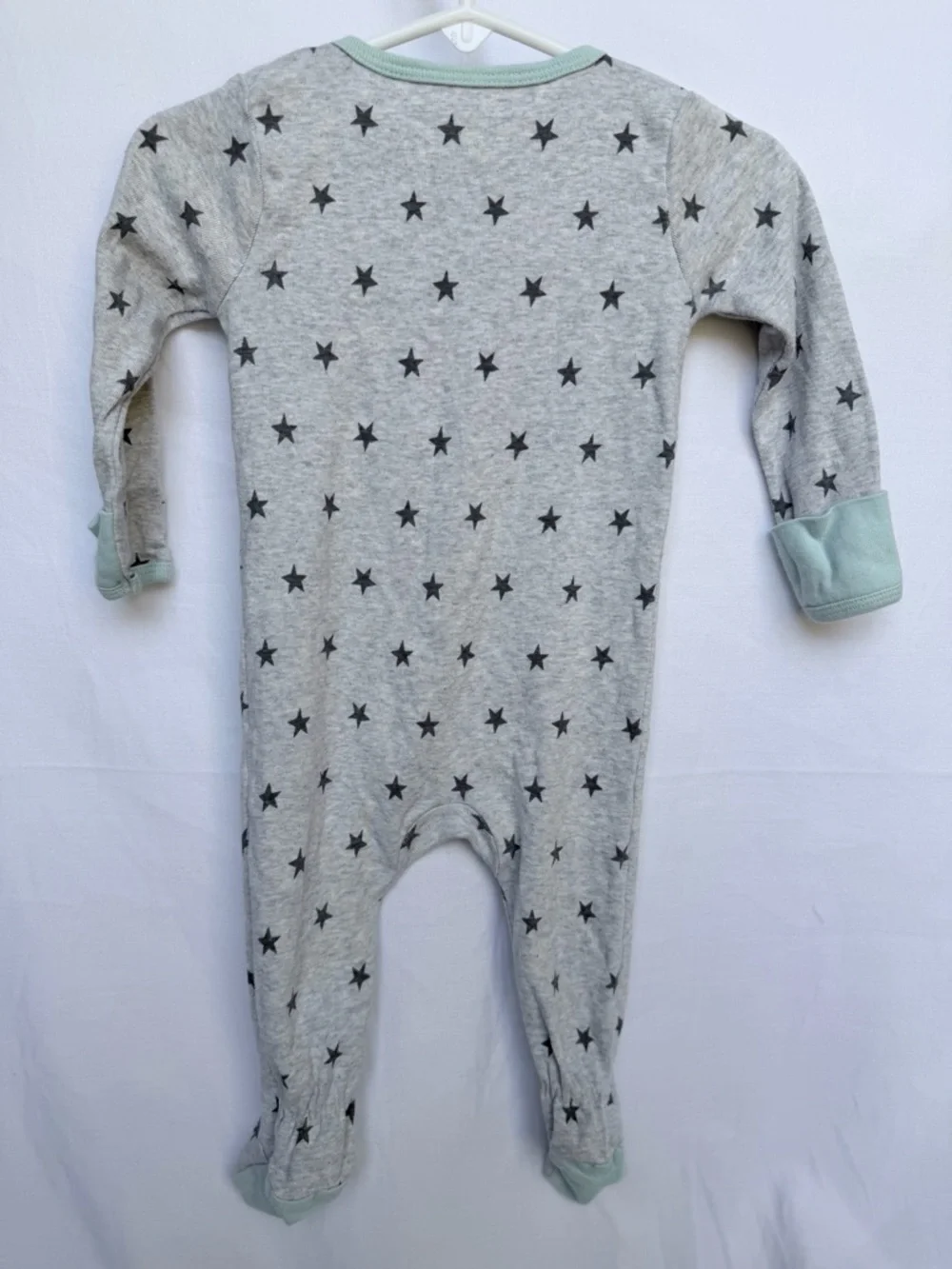 3-6 MTH cloud island Sage & Gray Baby Footed One-Piece Pack